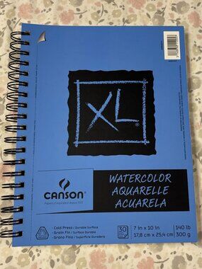 Canson XL Watercolor Paper, 30 Sheets, 140 lb., 7 x 10 inch, Spiral, Perforated